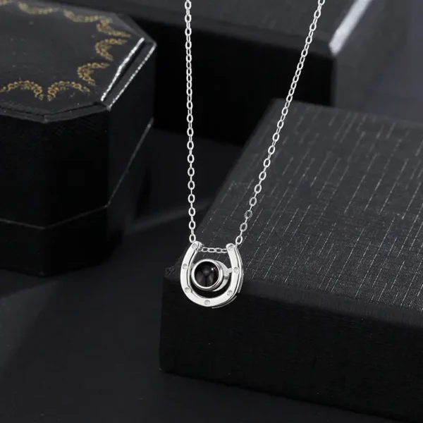 Custom Photo Necklace Horseshoe - Image 6